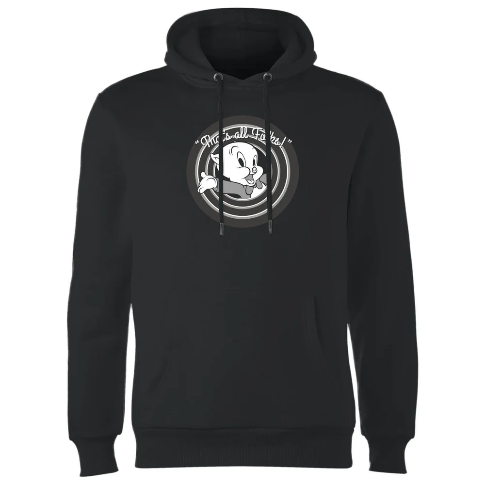Looney Tunes That's All Folks Schweinchen Dick Hoodie - Schwarz - S Bild 1