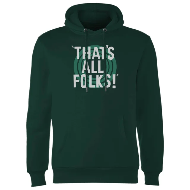 Looney Tunes That's All Folks Hoodie - Dunkelgrün