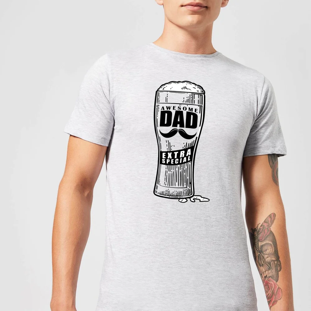Awesome Dad Beer Glass Men's T-Shirt - Grey - S - Grau Bild 1
