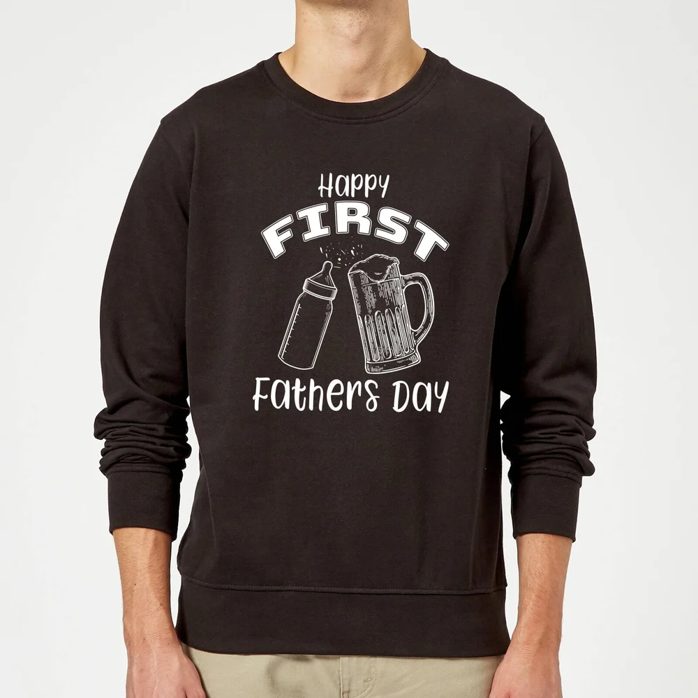 Happy First Fathers Day Sweatshirt - Black - S - Schwarz Bild 1