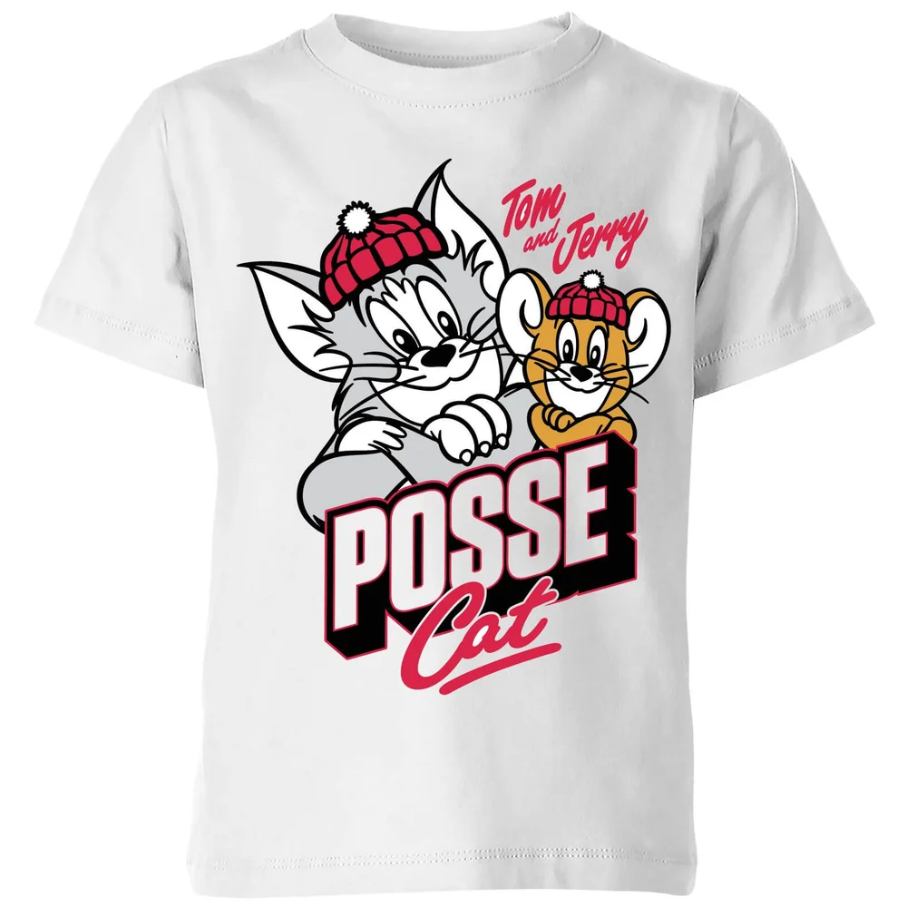 Tom & Jerry Posse Cat Kinder T-Shirt - Weiß - 3-4 Jahre Bild 1