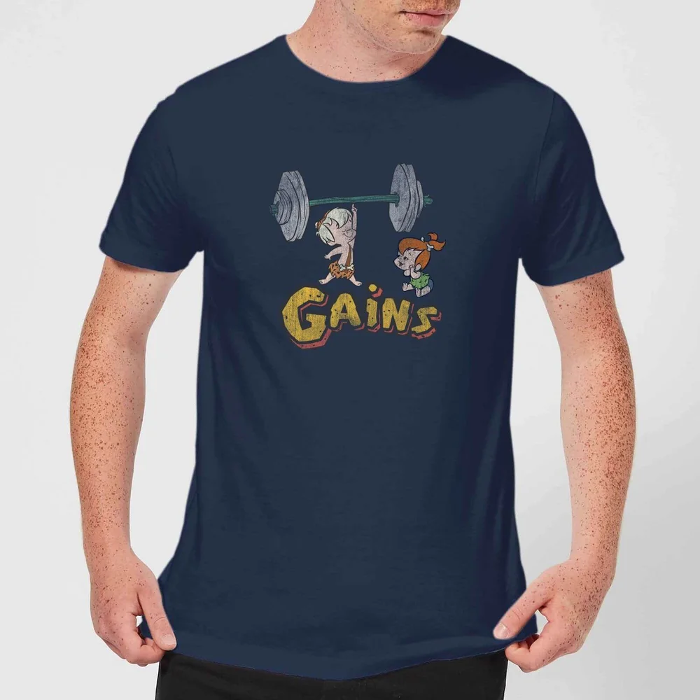 Familie Feuerstein Distressed Bam Bam Gains Herren T-Shirt - Navy Blau - S Bild 1