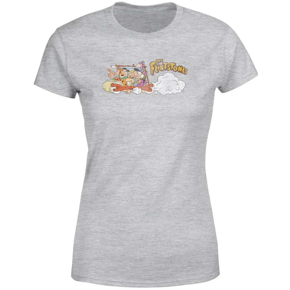 Familie Feuerstein Family Car Distressed Damen T-Shirt - Grau - S Bild 1