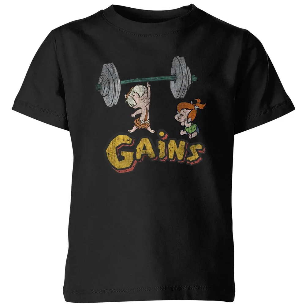 Familie Feuerstein Distressed Bam Bam Gains Kinder T-Shirt - Schwarz - 3-4 Jahre Bild 1