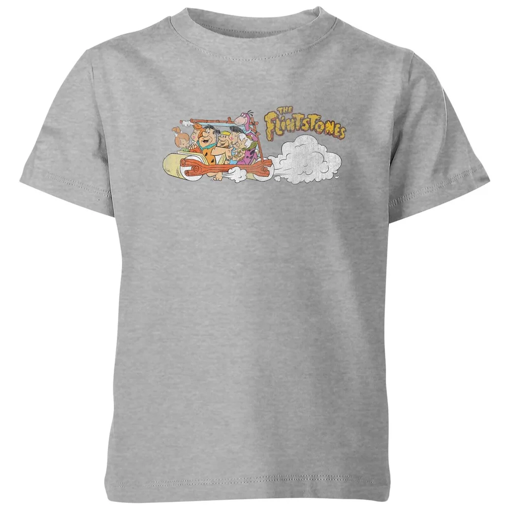 Familie Feuerstein Family Car Distressed Kinder T-Shirt - Grau - 3-4 Jahre Bild 1