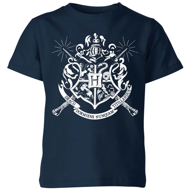 Harry Potter Hogwarts House Crest Kinder T-Shirt - Navy Blau