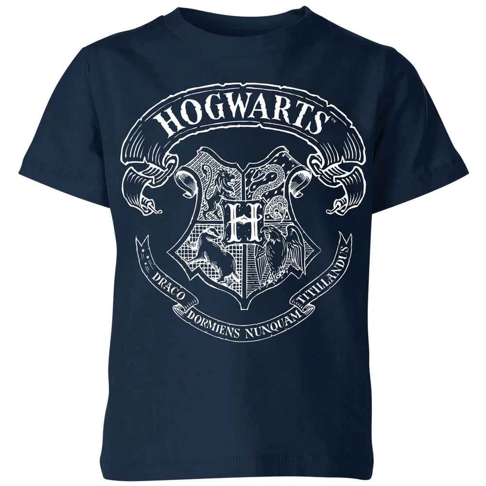 Harry Potter Hogwarts Crest Kinder T-Shirt - Navy Blau - 3-4 Jahre Bild 1