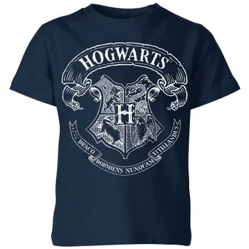Harry Potter Hogwarts Crest Kinder T-Shirt - Navy Blau