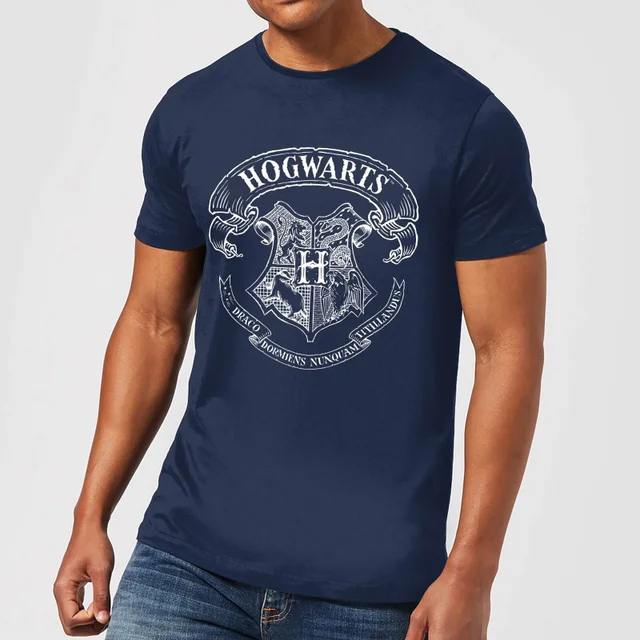 Harry Potter Hogwarts Crest Herren T-Shirt - Navy Blau