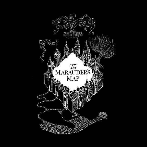 Harry Potter The Marauder's Map Damen T-Shirt - Schwarz