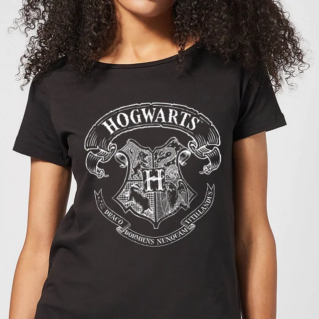 Harry Potter Hogwarts Crest Damen T-Shirt - Schwarz