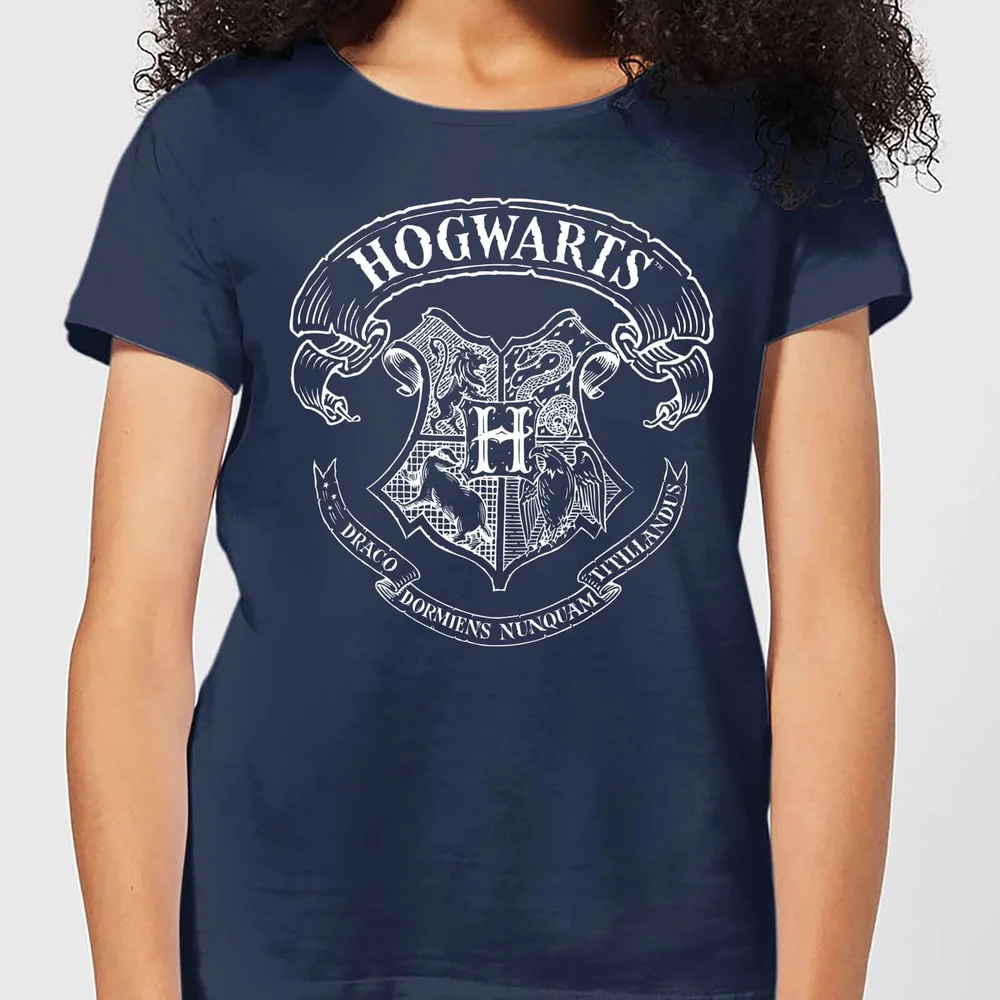 Harry Potter Hogwarts Crest Damen T-Shirt - Navy Blau - S Bild 1