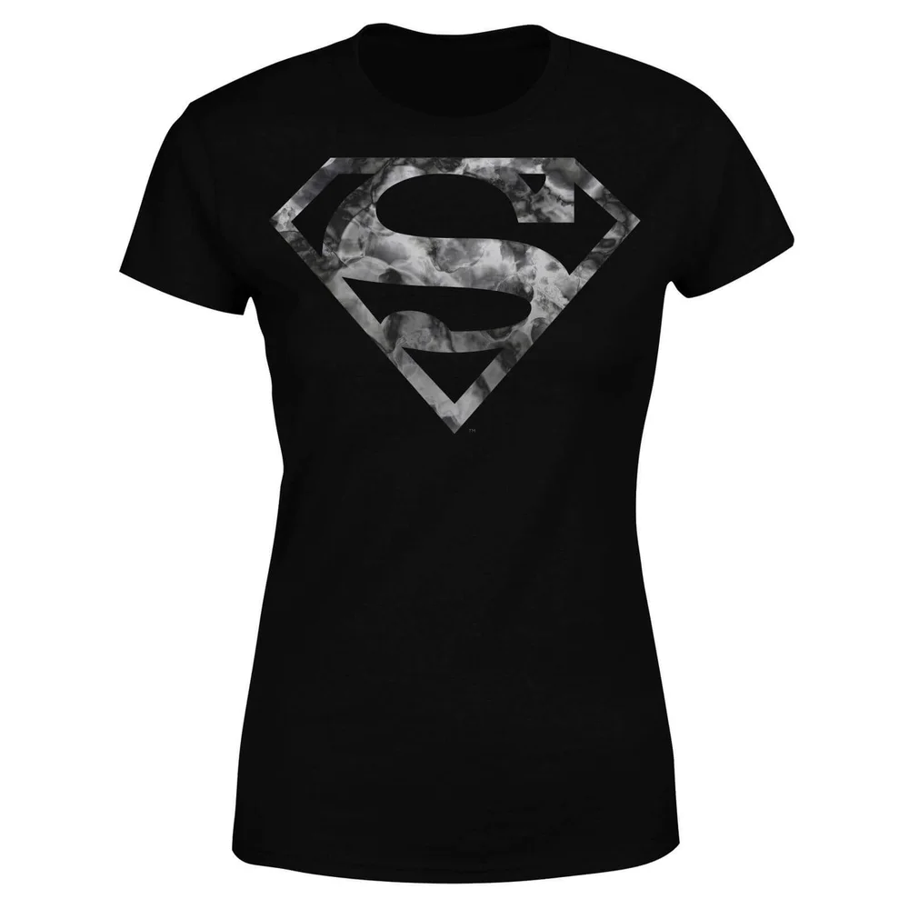DC Originals Marble Superman Logo Damen T-Shirt - Schwarz - S Bild 1