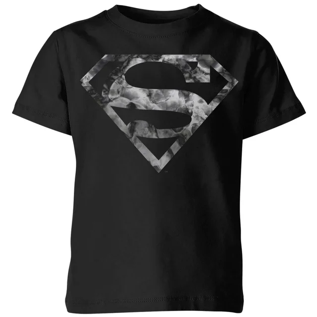 DC Originals Marble Superman Logo Kinder T-Shirt - Schwarz