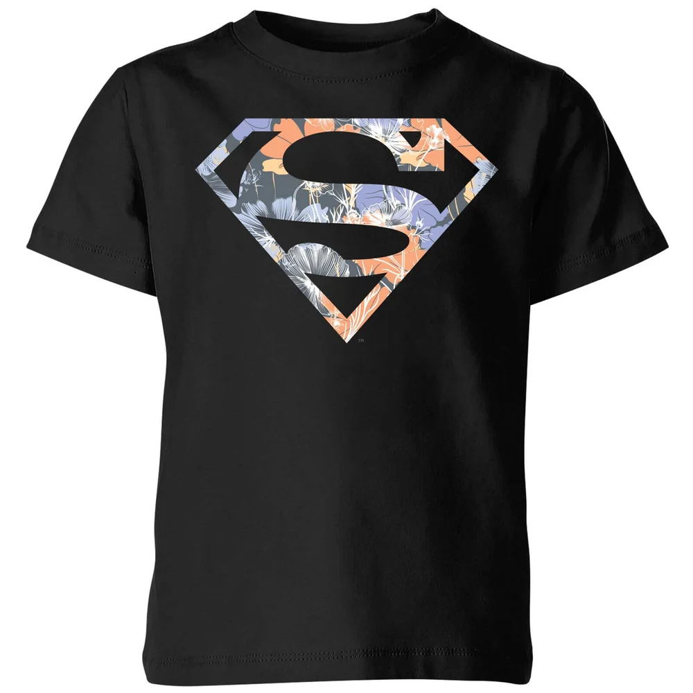 DC Originals Floral Superman Kinder T-Shirt - Schwarz - 3-4 Jahre Bild 1