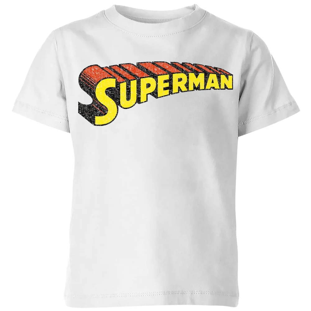 DC Superman Telescopic Crackle Logo Kinder T-Shirt - Weiß - 3-4 Jahre Bild 1