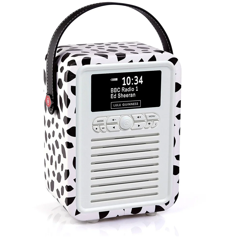 VQ Retro Mini DAB & DAB+ Digital Radio with FM, Bluetooth and Alarm Clock - Lulu Guinness Black Lips Bild 1