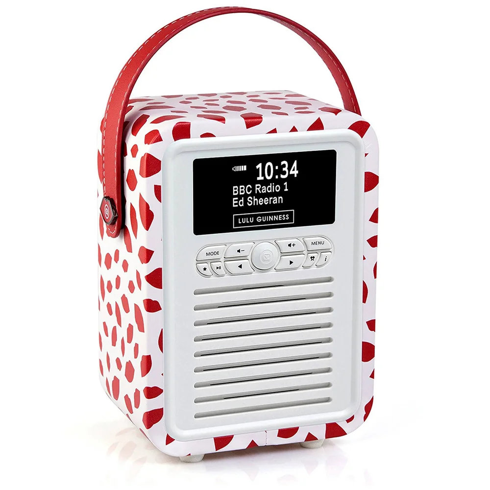 VQ Retro Mini DAB & DAB+ Digital Radio with FM, Bluetooth and Alarm Clock - Lulu Guinness Red Lips Bild 1