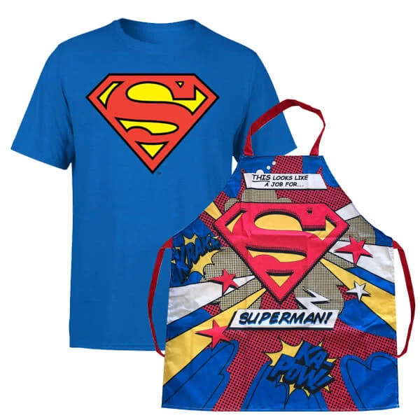 Superman T-Shirt und Schürze Bündel - Men's-S Bild 1