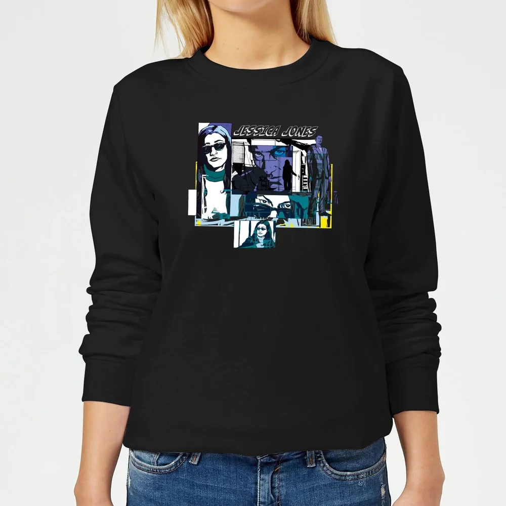 Marvel Knights Jessica Jones Comic Panels Women's Sweatshirt - Black - S Bild 1