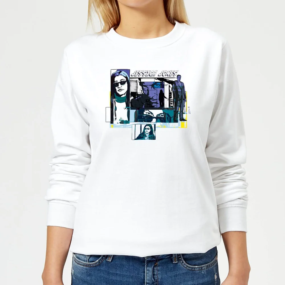 Marvel Knights Jessica Jones Comic Panels Women's Sweatshirt - White - S Bild 1