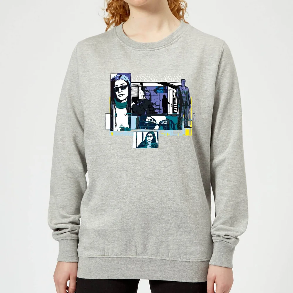 Marvel Knights Jessica Jones Comic Panels Women's Sweatshirt - Grey - 3XL - Grau Bild 1