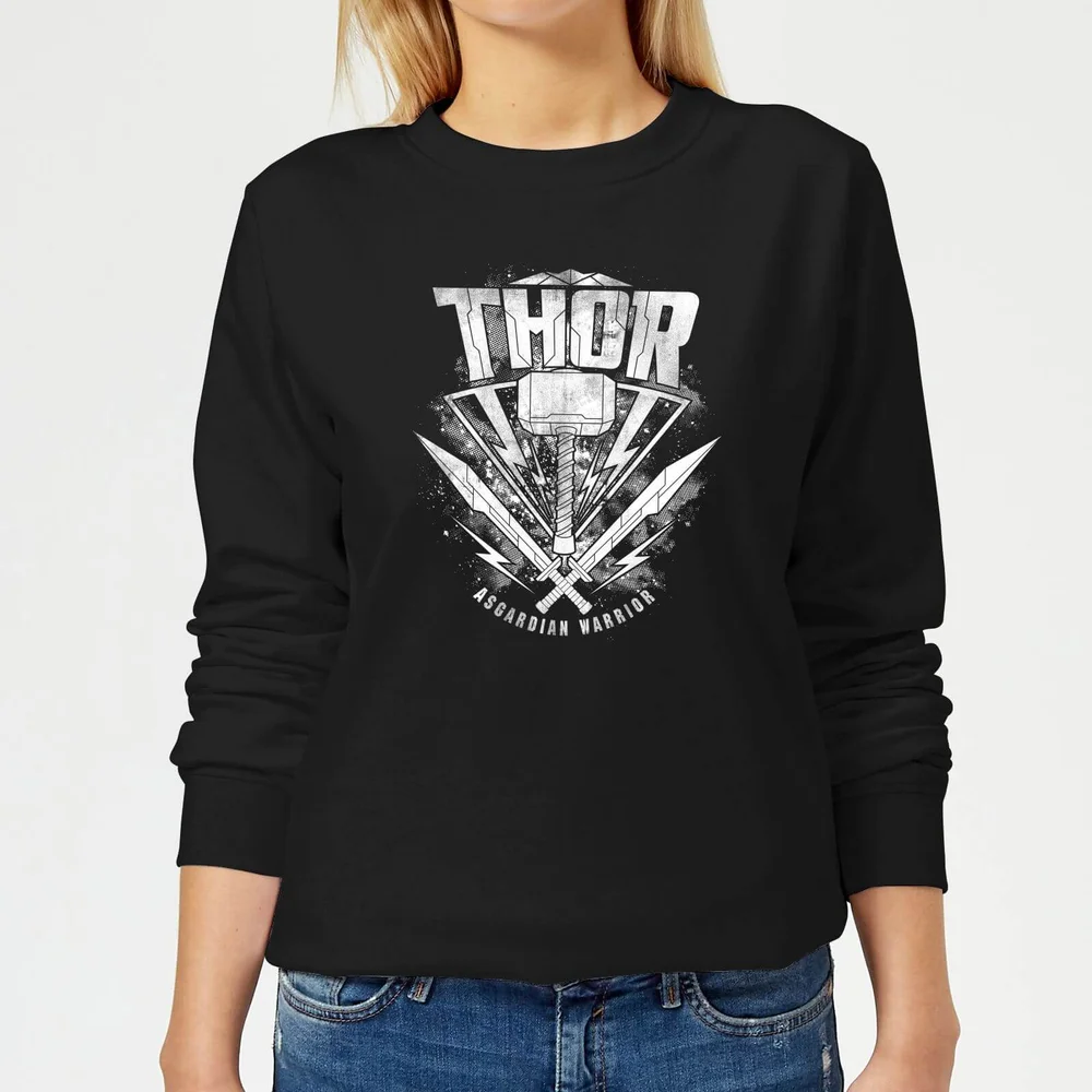 Marvel Thor Ragnarok Thor Hammer Logo Damen Pullover - Schwarz - S Bild 1