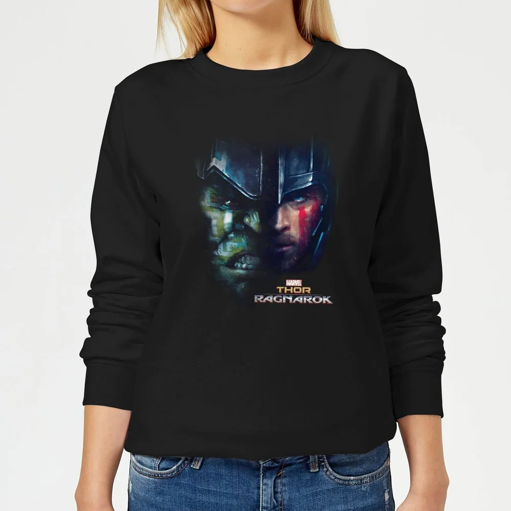 Marvel Thor Ragnarok Hulk Split Face Damen Pullover - Schwarz - S Bild 1