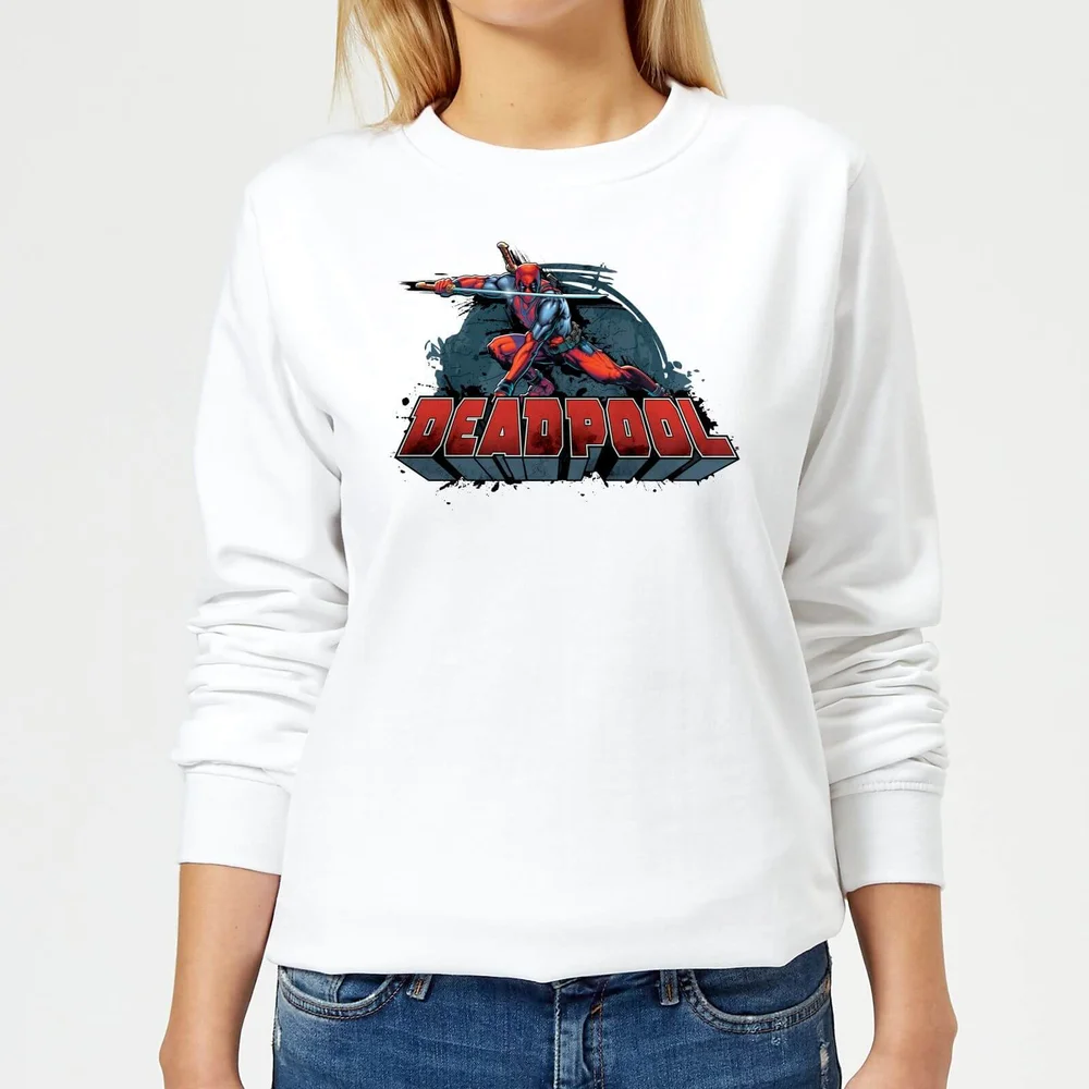 Marvel Deadpool Sword Logo Damen Pullover - Weiß - S Bild 1