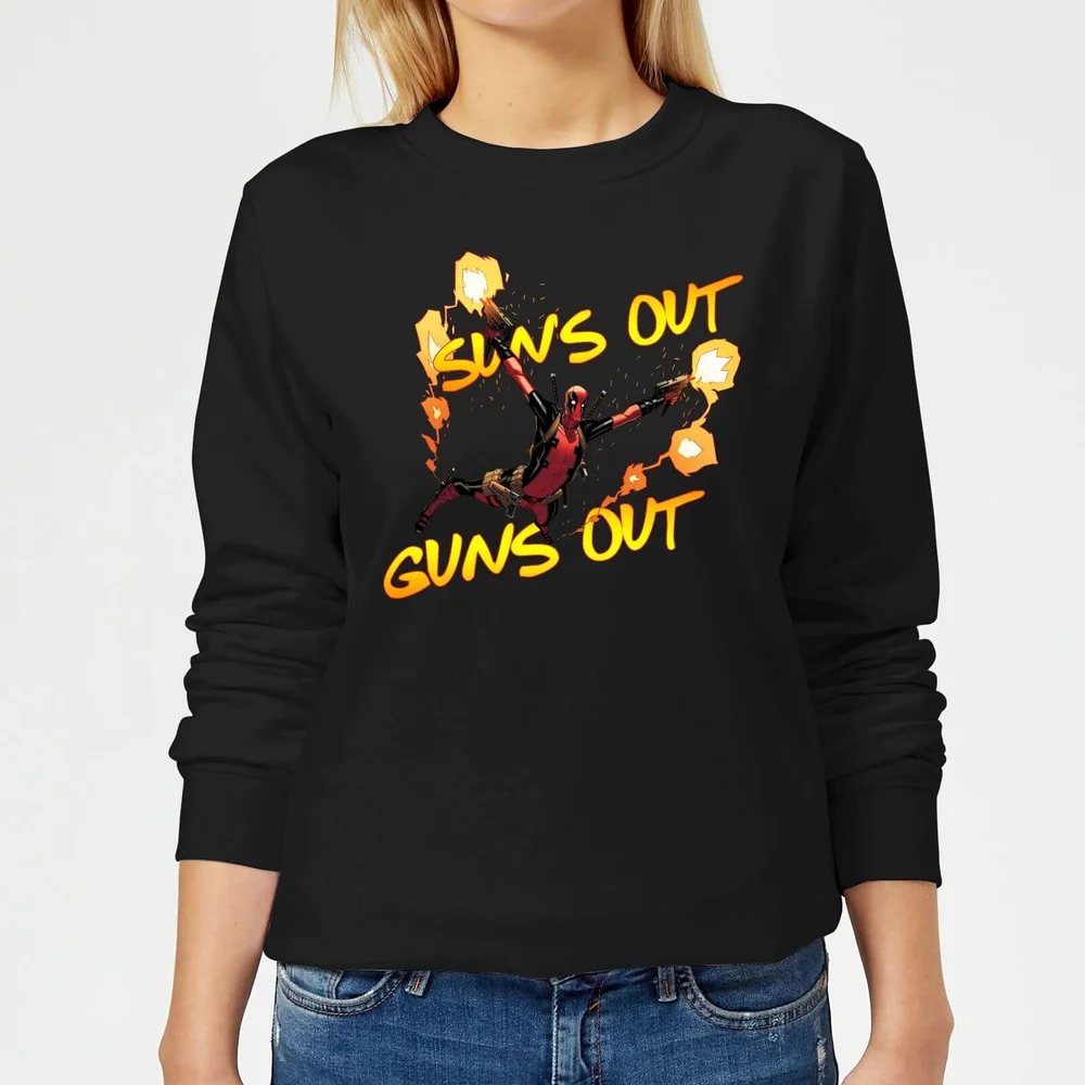 Marvel Deadpool Suns Out Guns Out Damen Pullover - Schwarz - S Bild 1