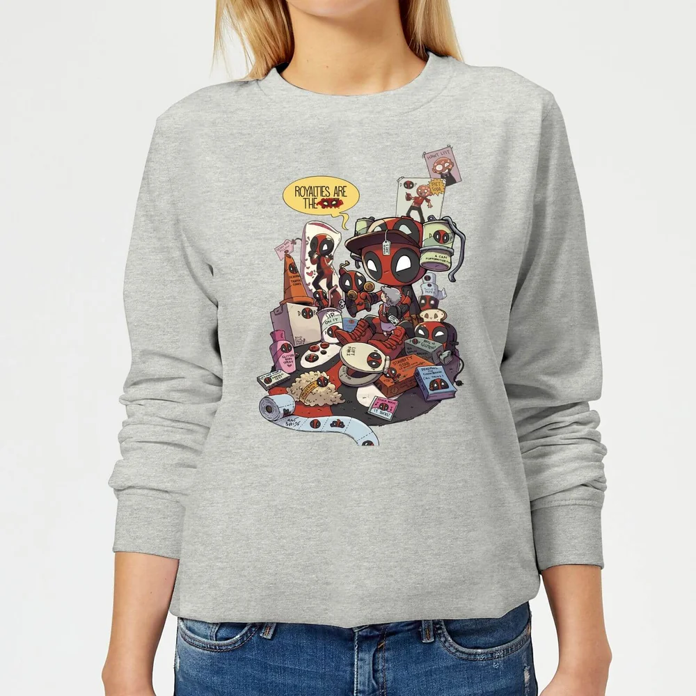 Marvel Deadpool Merchandise Royalties Damen Pullover - Grau - 3XL - Grau Bild 1