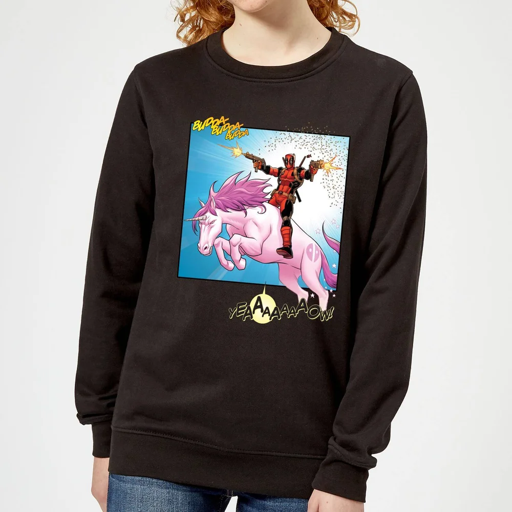 Marvel Deadpool Unicorn Battle Damen Pullover - Schwarz - S Bild 1