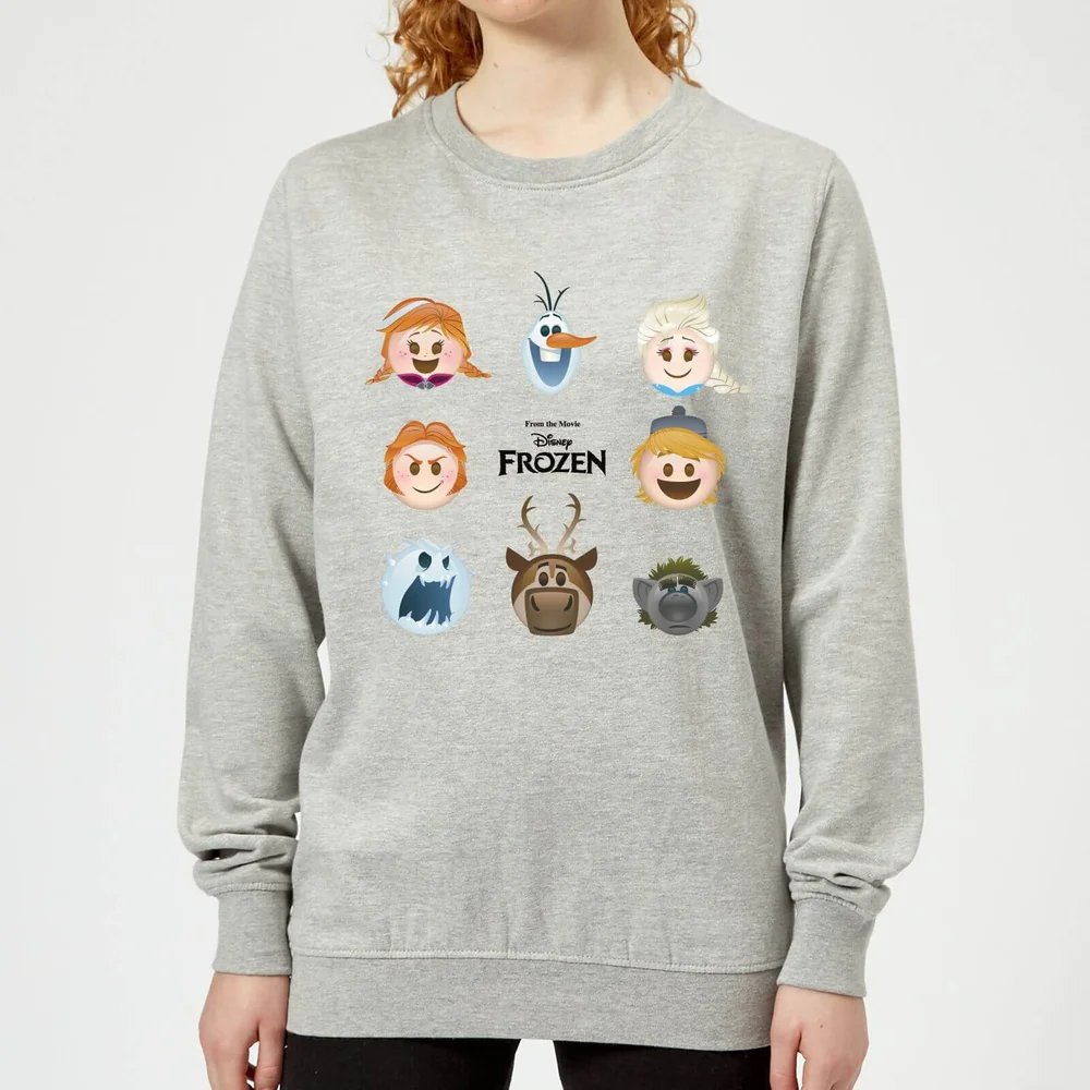 Die Eiskönigin Emoji Heads Damen Pullover - Grau - 3XL - Grau Bild 1