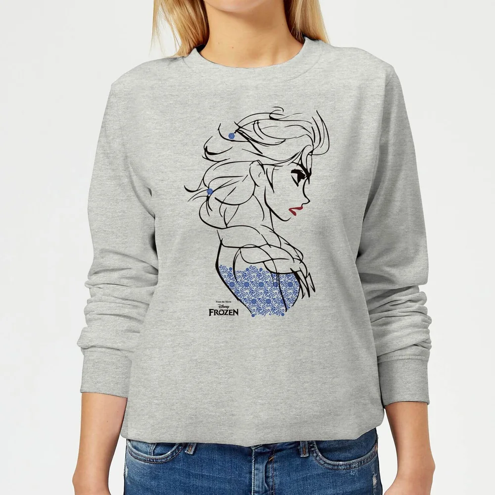 Die Eiskönigin Elsa Sketch Strong Damen Pullover - Grau - 3XL Bild 1
