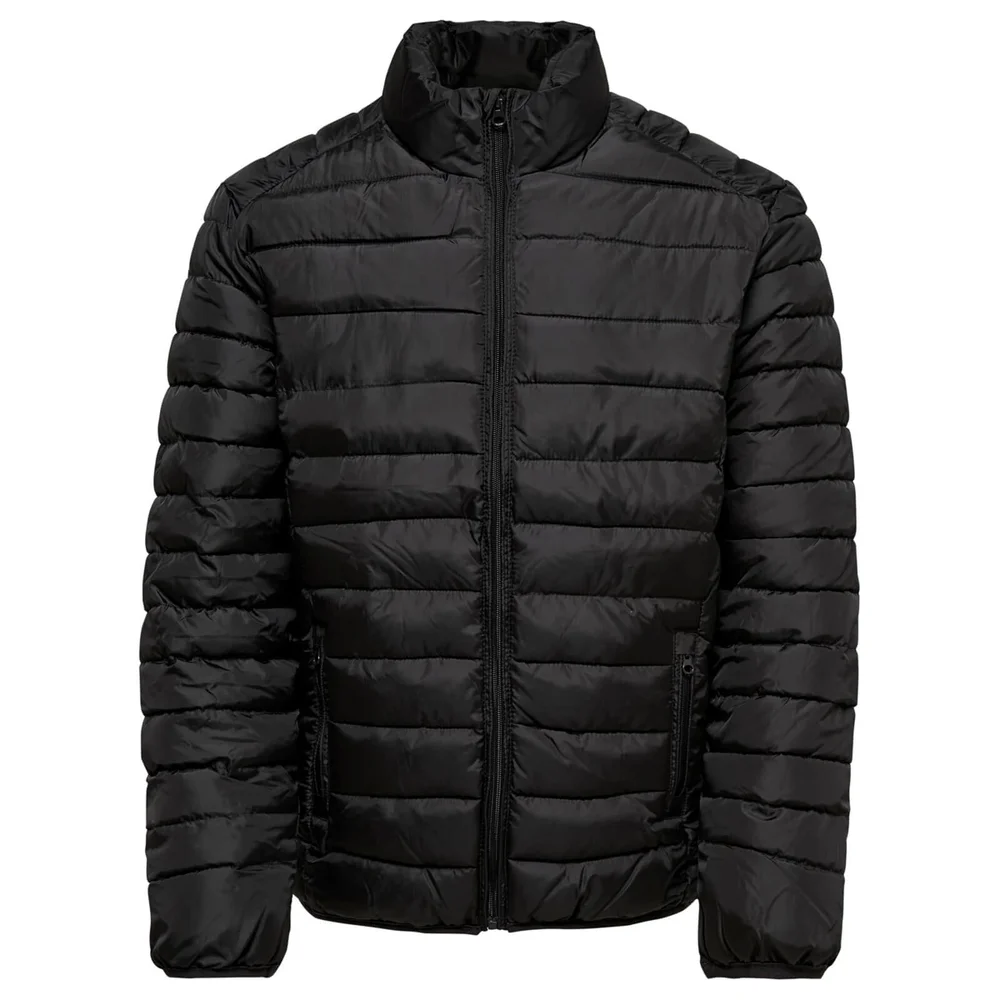 Only & Sons Men's Liner Puffer Stand Collar Jacket - Black - S - Schwarz Bild 1