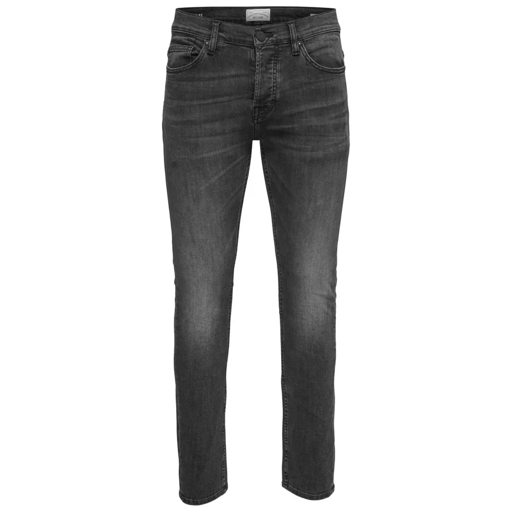 Only & Sons Men's Loom 0447 Slim Fit Jeans - Washed Black Denim - W30/L30 - Schwarz Bild 1