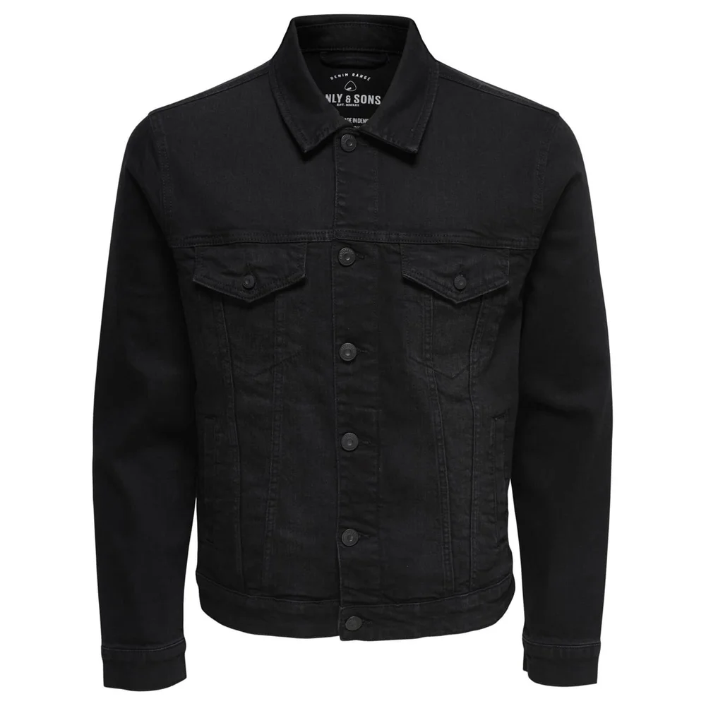 Only & Sons Men's Coin Denim Jacket - Black Denim - S - Schwarz Bild 1