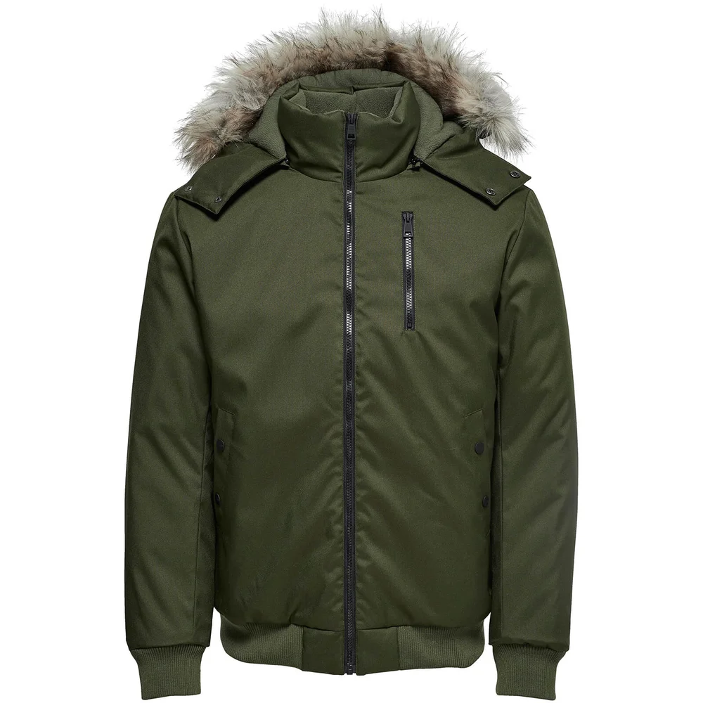 Only & Sons Men's Stanny Padded Bomber Jacket - Forest Green - S - Grün Bild 1