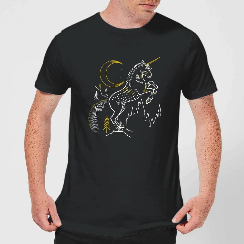 Harry Potter Unicorn Line Art Herren T-Shirt - Schwarz - S - Schwarz Bild 1
