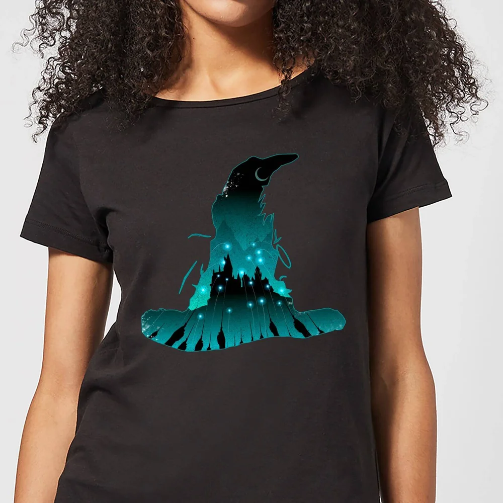 Harry Potter Hogwarts Silhouette Damen T-Shirt - Schwarz - S - Schwarz Bild 1