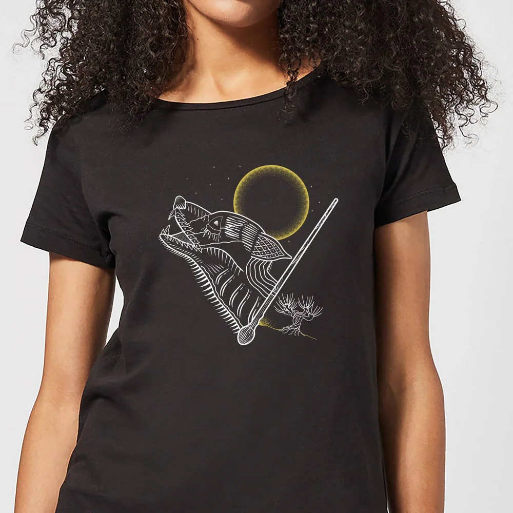 Harry Potter Werwolf Line Art Damen T-Shirt - Schwarz - S - Schwarz Bild 1
