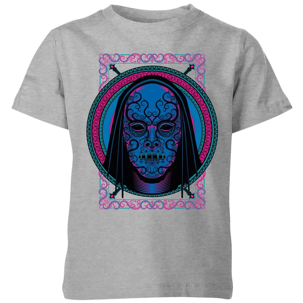Harry Potter Neon Todesser Mask Kinder T-Shirt - Grau - 3-4 Jahre - Grau Bild 1