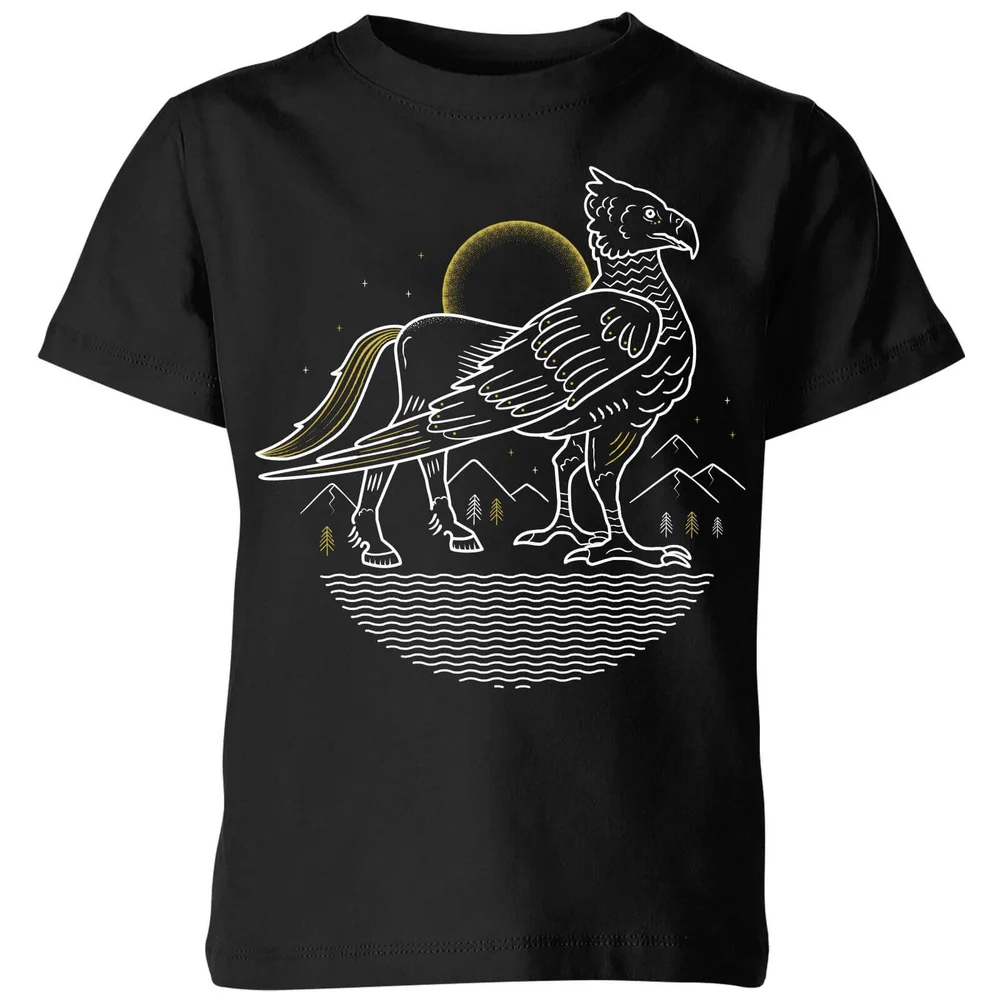 Harry Potter Buckbeak Line Art Kinder T-Shirt - Schwarz - 3-4 Jahre - Schwarz Bild 1