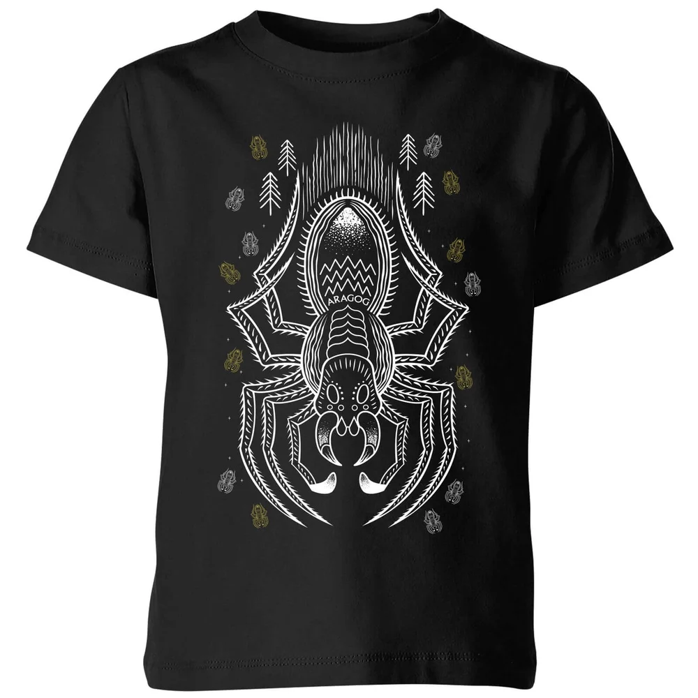 Harry Potter Aragog Line Art Kinder T-Shirt - Schwarz - 3-4 Jahre - Schwarz Bild 1