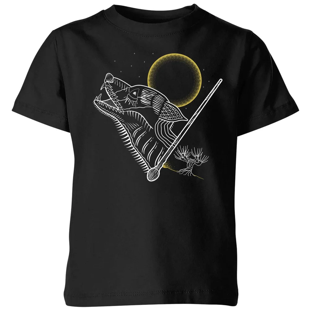 Harry Potter Werwolf Line Art Kinder T-Shirt - Schwarz - 3-4 Jahre - Schwarz Bild 1