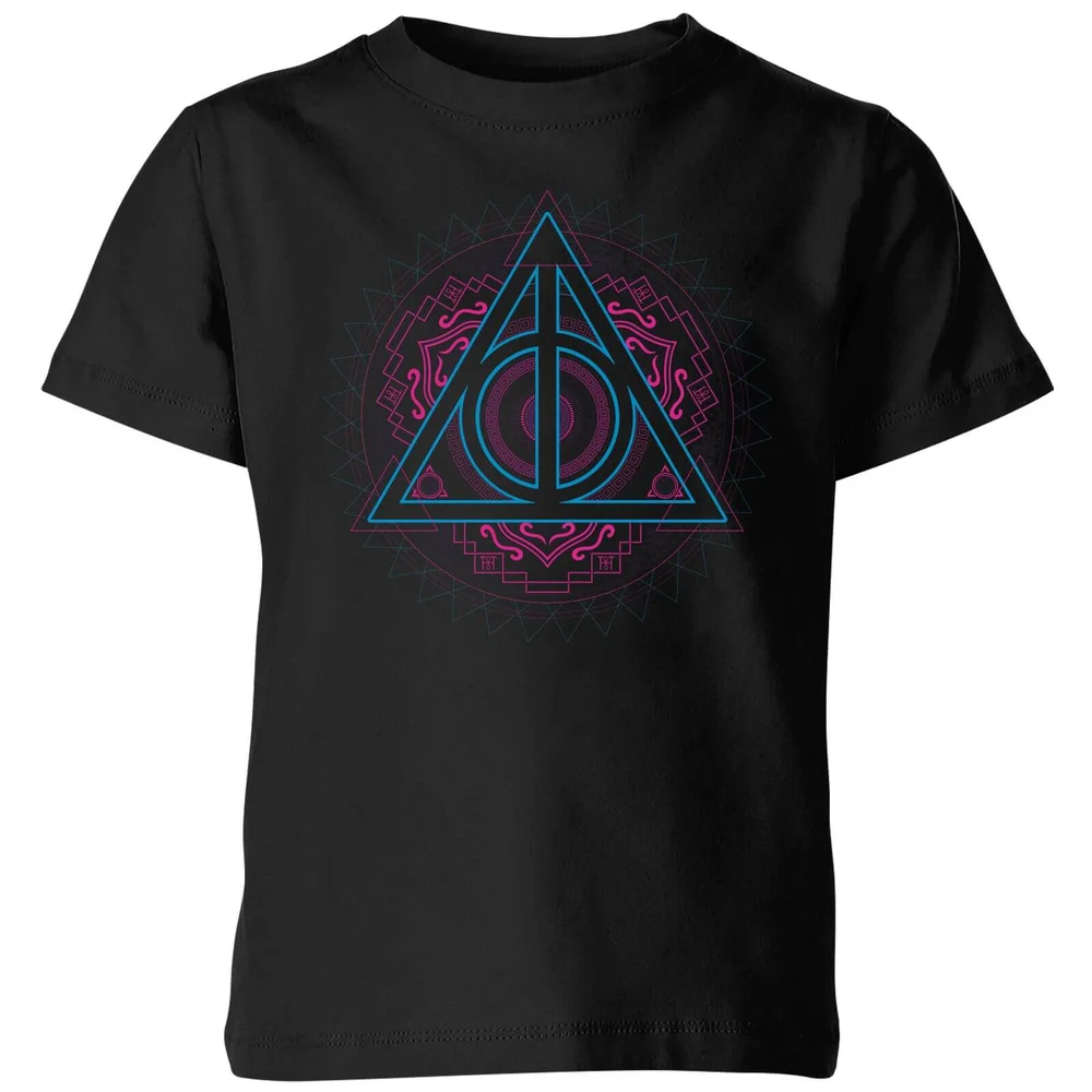 Harry Potter Neon Deathly Hallows Kinder T-Shirt - Schwarz - 3-4 Jahre - Schwarz Bild 1