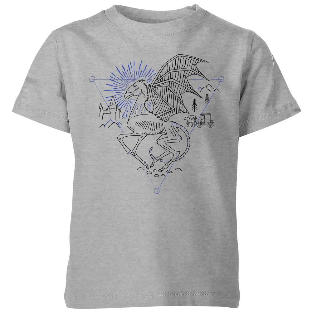 Harry Potter Thestral Line Art Kinder T-Shirt - Grau - 3-4 Jahre - Grau Bild 1