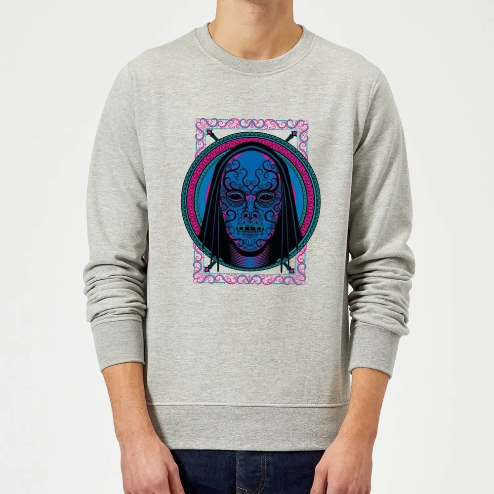 Harry Potter Neon Todesser Mask Pullover - Grau - S - Grau Bild 1