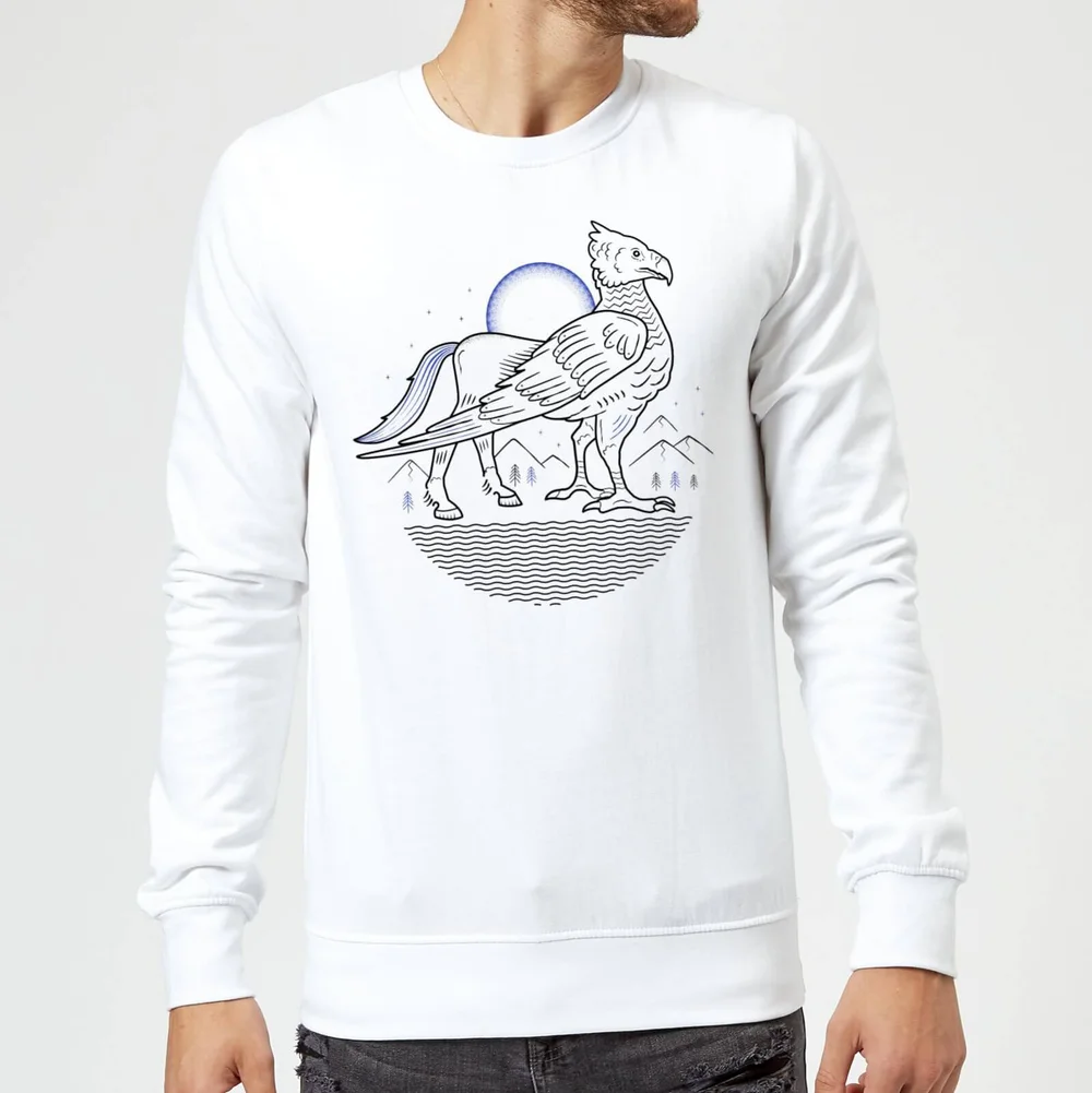 Harry Potter Buckbeak Line Art Pullover - Weiß - S - Weiß Bild 1