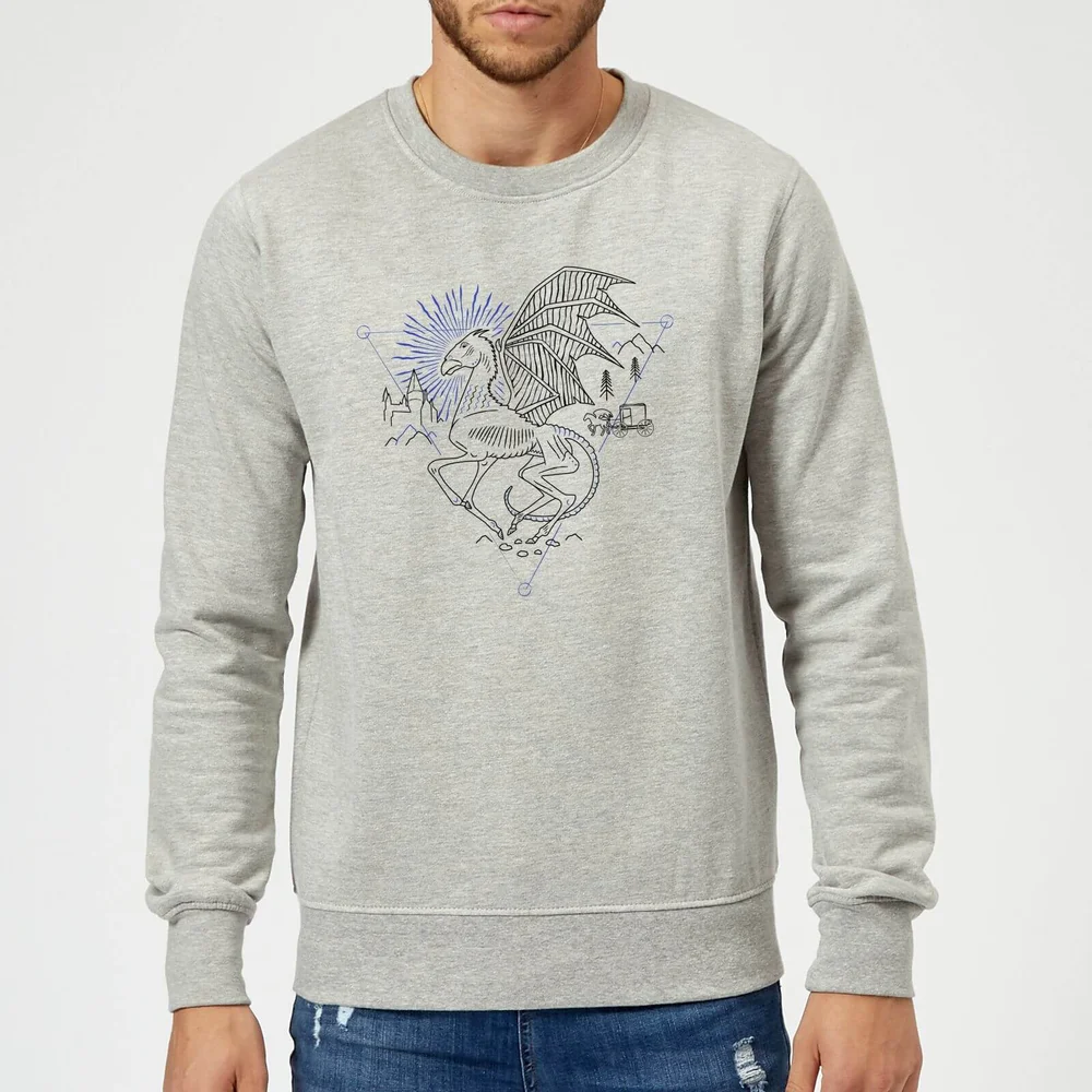 Harry Potter Thestral Line Art Pullover - Grau - S - Grau Bild 1